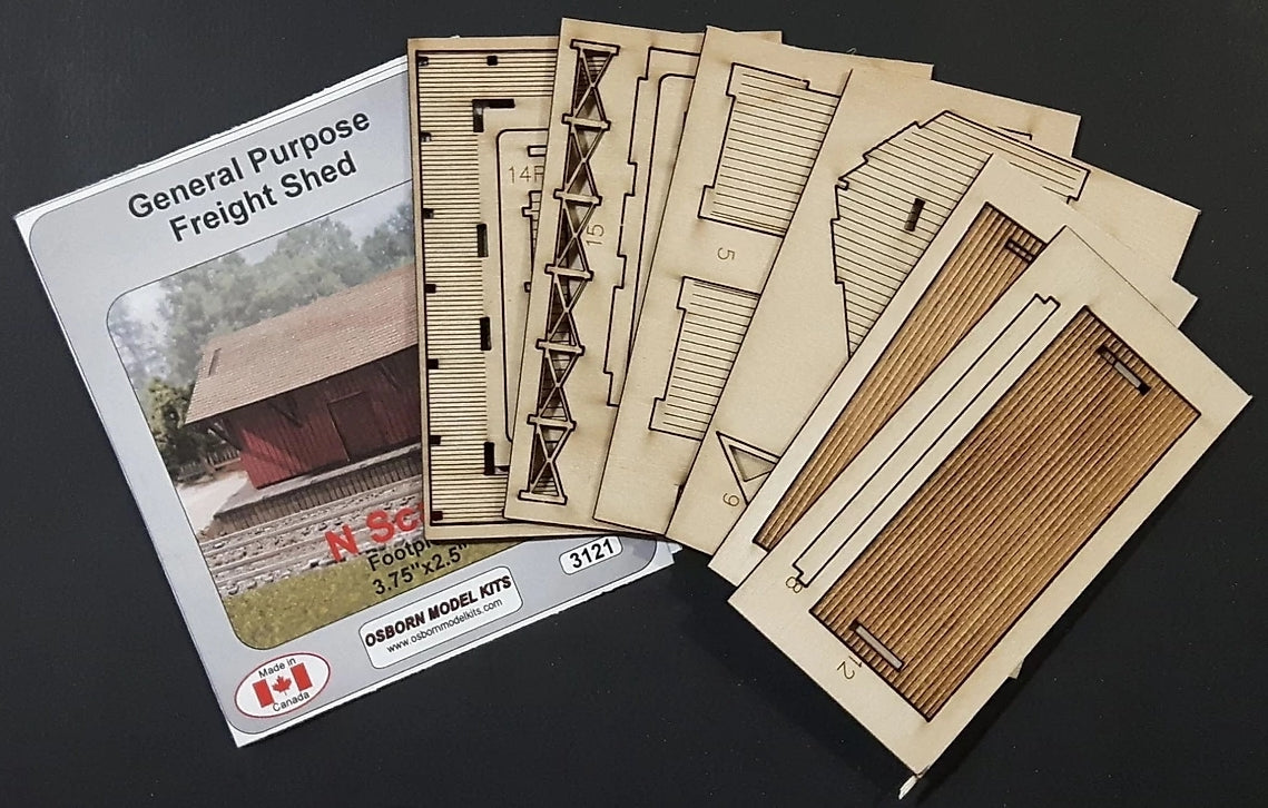 Osborn Model Kits N 3121 General Purpose Freight Shed Kit