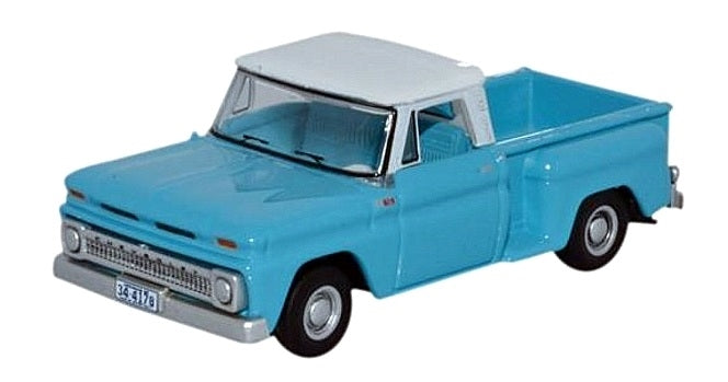 Oxford Diecast HO 87CP65001 Chevrolet Stepside Pickup 1965, Light Blue/White