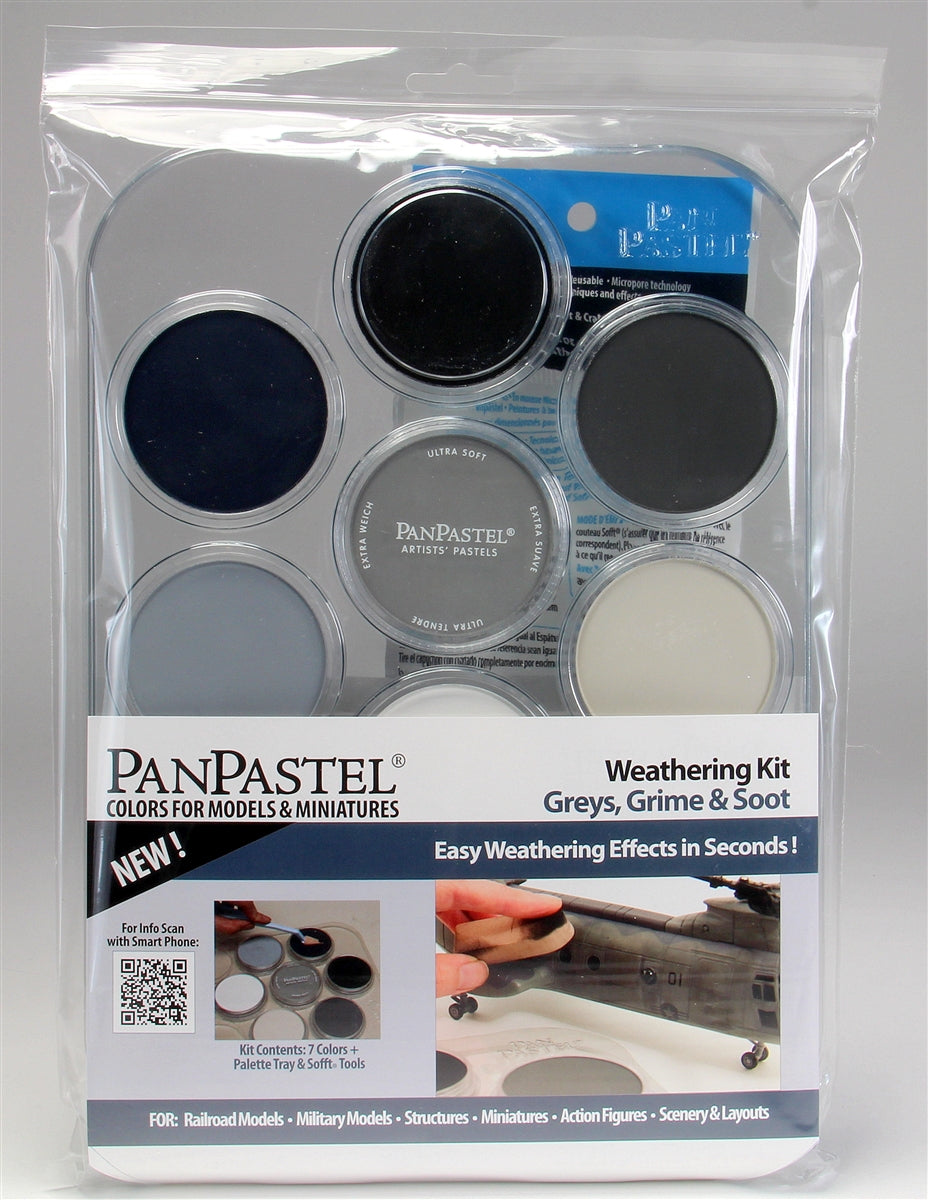 PanPastel 30702 7-Colors Weathering Kit, Greys, Grime, and Soot Mix