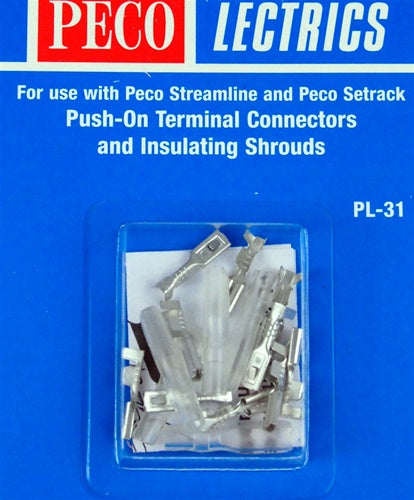 Peco HO/N PL31 Push-On Terminal Connectors and Insulating Shrouds