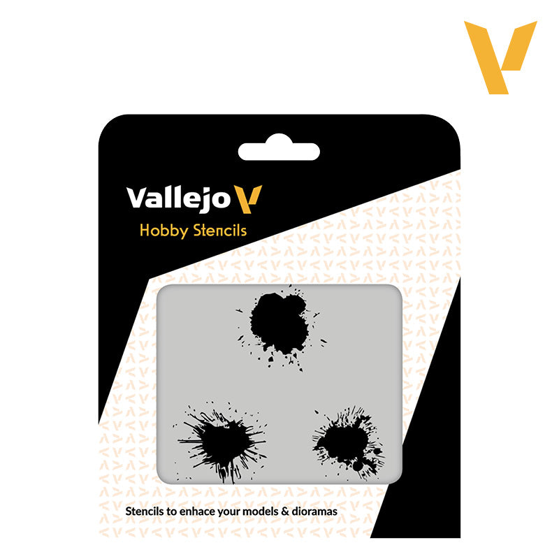 Vallejo Acrylic Paints 1/35 ST-TX005 Stencils, Paint Stains