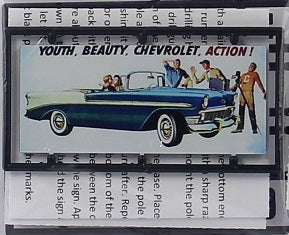 Tichy Train Group HO 8417 Billboard Kit, Chevy Convertible "Youth, Beauty, Chevrolet, Action!"