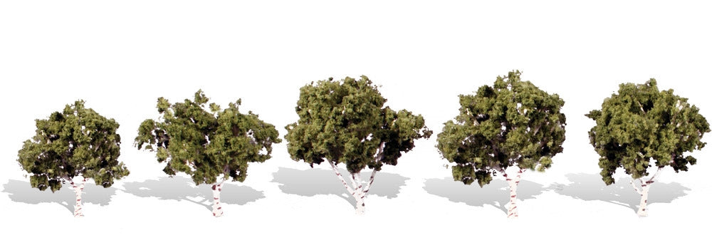 Woodland Scenics TR3532 Waters Edge Trees, 1-1/4" to 2" (5)