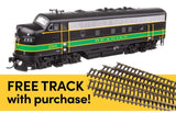 Walthers HO 11417 EMD F7A Locomotive Standard DC with WalthersTrack Code 83 Flex Track 5-Pack, Reading #280A
