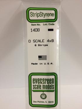 Evergreen Scale Models 1408 .080" X .166" Opaque White Polystyrene Strips (6)
