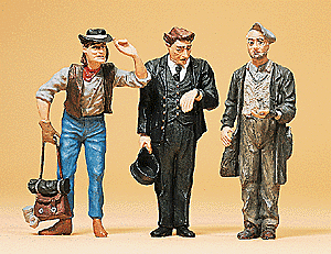 Preiser G 45099 Pedestrians, Railroad Conductor & Two Hobos