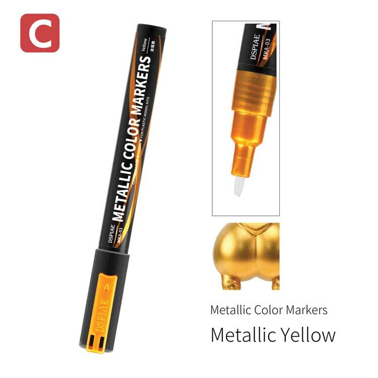 DSPIAE MKA03 Super Metallic Color Paint Marker, Metallic Yellow