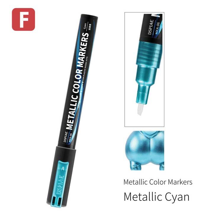 DSPIAE MKA06 Super Metallic Color Paint Marker, Metallic Cyan