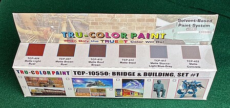Tru-Color Paint 10550 Bridge & Building Paint Set #1 (6-Pack of 1oz Bottles)